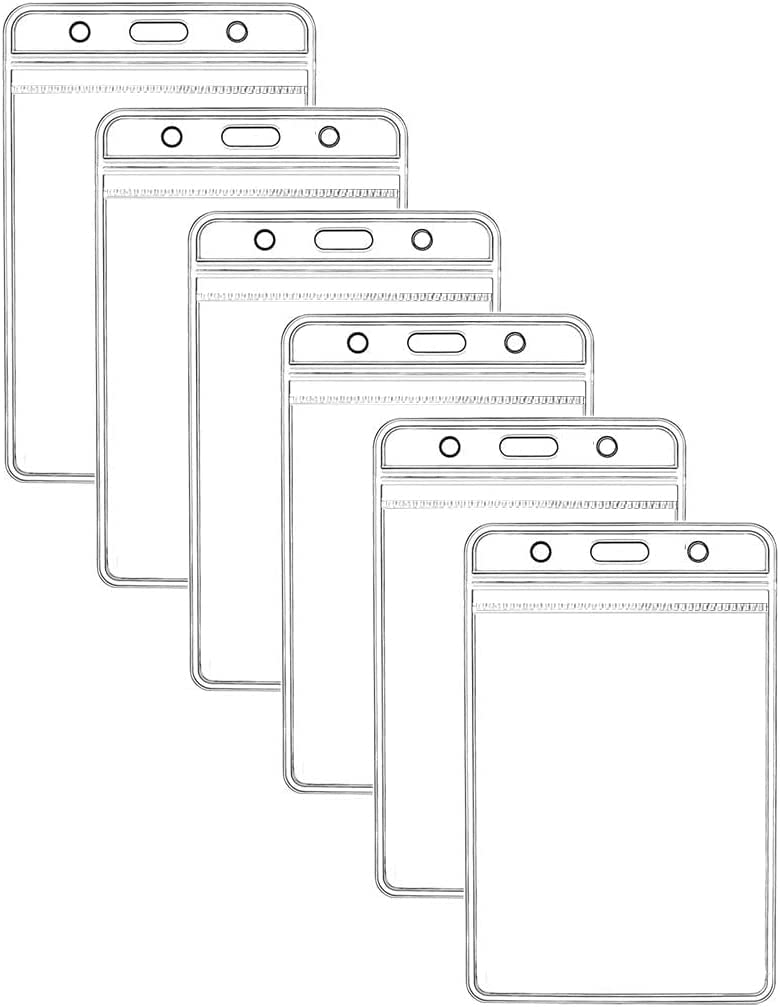 Badge Holder- Vertical w/ Resealable Top