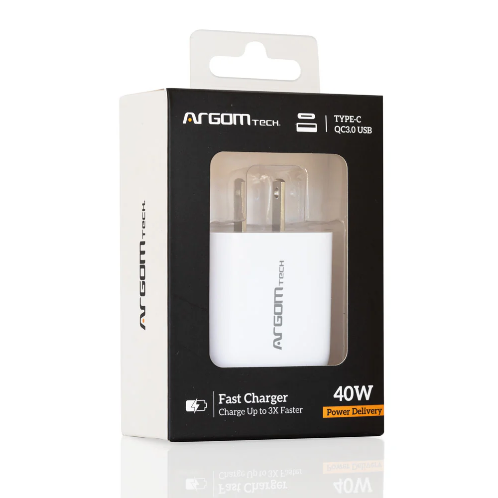 Argom PD Fast Wall Charger 40W Type-C + USB
