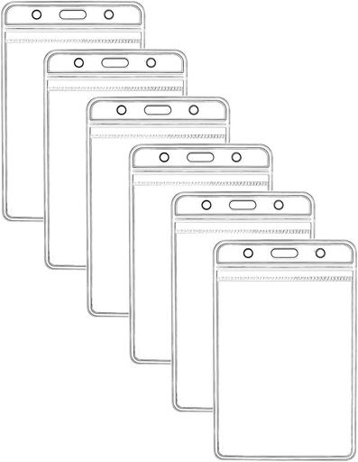 [1815-1110] Badge Holder- Vertical w/ Resealable Top