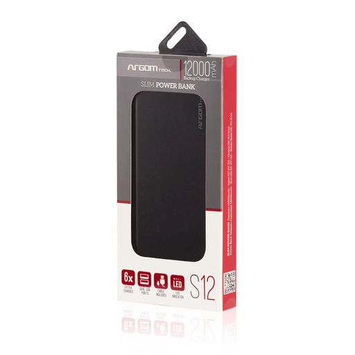 [ARG-PB-1156BK] Argom Power Bank S12 1200MAH (Aluminum Black)